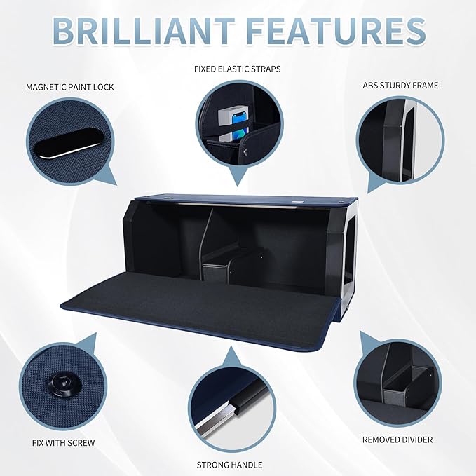 CarCrate SUV Trunk Organizer Storage, Leather Collapsible Trunk Storage Organizer with Magnetic Lid & Sturdy Handle, Waterproof Cargo Organizer for SUV Sedan Van (Blue 27.5''*11.4 ''* 12.2'')