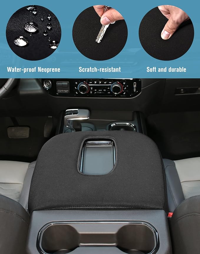 JeCar Armrest Cover Neoprene Center Console Cushion Pad Compatible with Chevy Silverado 2019+/Suburban 2020+/Tahoe 2021+/GMC YUKON 2021+