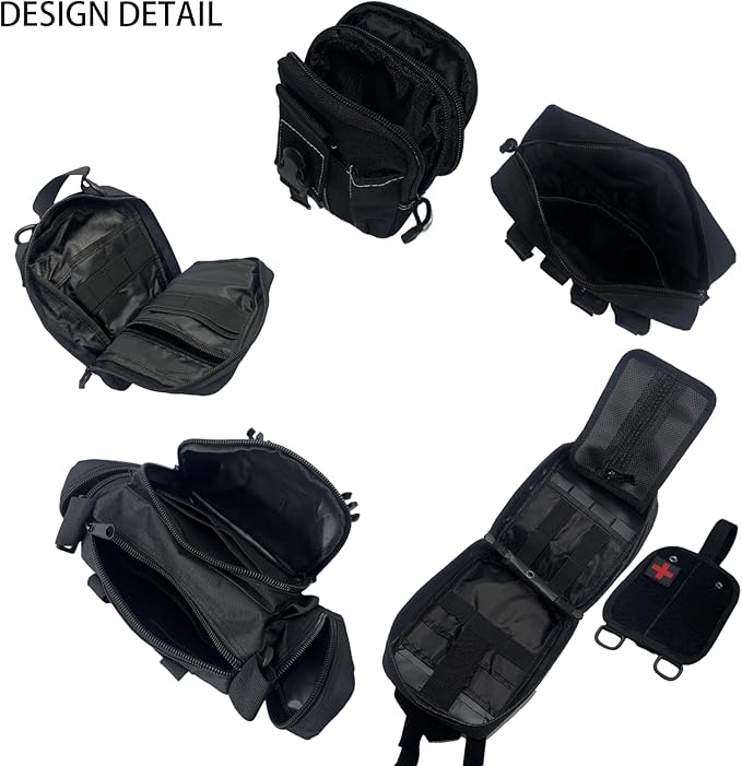 MEAUTELE Tactical Car Seat Back Organizer With 5 Detachable Pouches Upgrade Tactical Molle Vehicle Panel Organizer Universal fits for Most of Car Truck Ford Jeep Vehicle