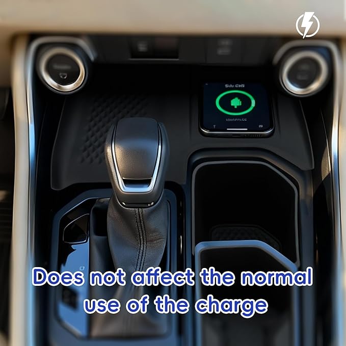 Auovo Charging Mat Compatible with Toyota Grand Highlander Accessories 2026 2025 2024 Grand Highlander Car TPE Cup Holder Insert & Non-Slip Silicone Charging Protective Mat Pad