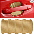 Mandark Car Door Handle Cup Scratch Protector, 4PCS 3D TPU Carbon Fiber Vehicle Door Bowl Sticker, Automotive Handle Paint Protective Film Cover, Universal Fit (Golden, Small)