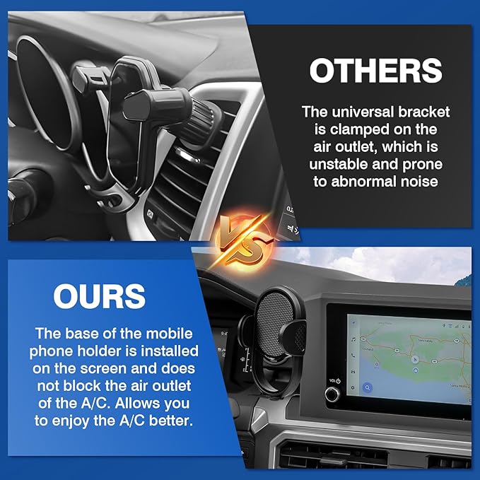 Autorder Car Phone Holder for 2024-2025 2026 Toyota Tacoma Accessories 8-Inch Cell Phone Mount with Dash Organizer Hands-Free 360 Degree Rotation(Not fit 14" Screen)