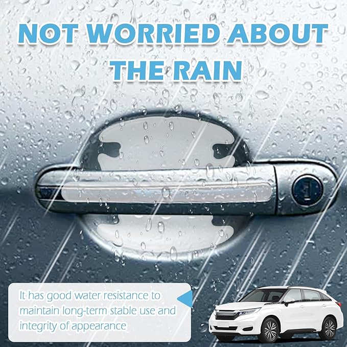 8PCS Car Door Handle Protector Clear,Anti-Scratch Car Door Handle Scratch Protector Stylish Cars Decorations,Self-Adhesive Universal Cars Handles Protectors for Most Vehicles