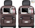 2 PCS Car Seat Back Pocket, Waterproof Leather Auto Back seat Organizer for Kids, Upgraded Car Organizer with Tablet Holder Pockets, Universal Interior Car Accessories (Coffee)