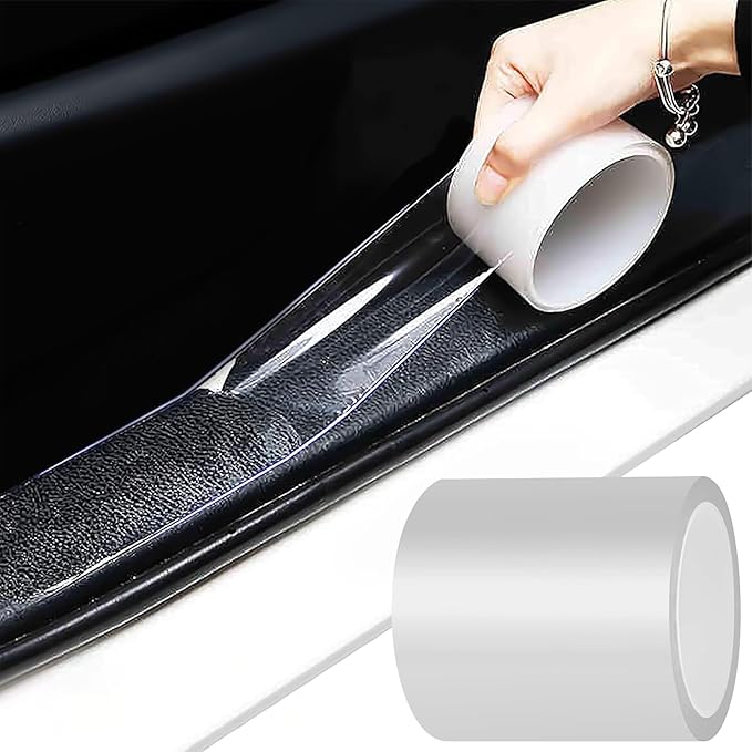 MYFAMIREA Anti-Scratch Anti-Collision Adhesive Strip Car Door Edge Guard Protector Strip Car Door Scuff Plate Protectors Transparent Invisible Tape for Rear Bumper/Door(66Ft x 4In)