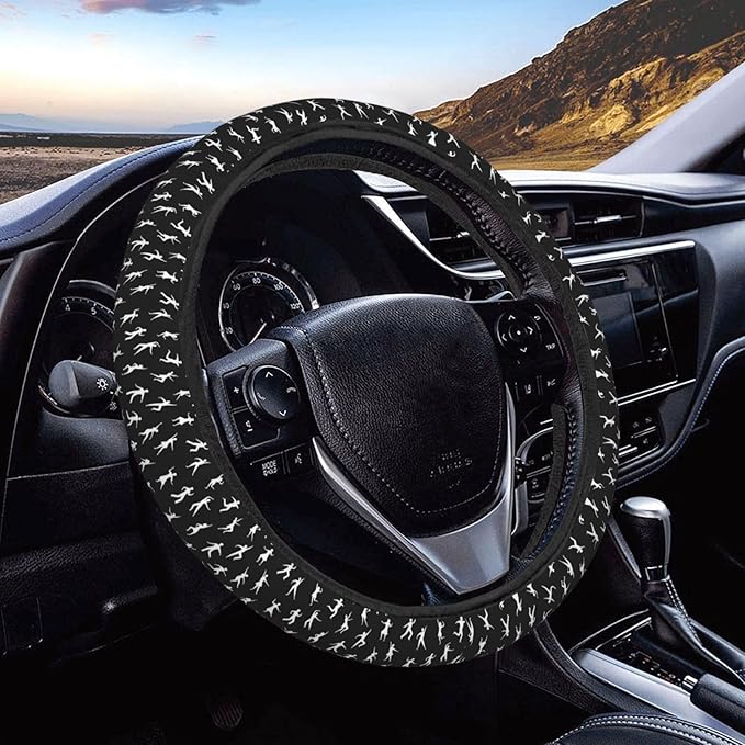 FeHuew Dancing Girls Boys Steering Wheel Cover for Women, Girls 15 inch Universal Auto Car Anti Slip Wrap Steering Wheel Covers Fit for Vehicles, Truck, SUV