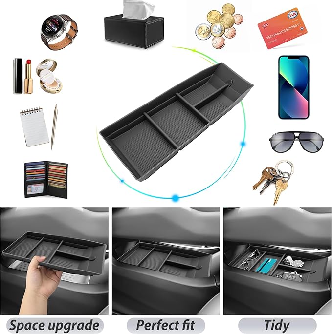 SKTU 2024 2025 2026 Chevy Equinox EV Center Console Organizer for 2024 2025 2026 Chevy Equinox EV Lower Center Console Tray 2024 2025 2026 Chevy Equinox EV Accessories Under Console Organizer