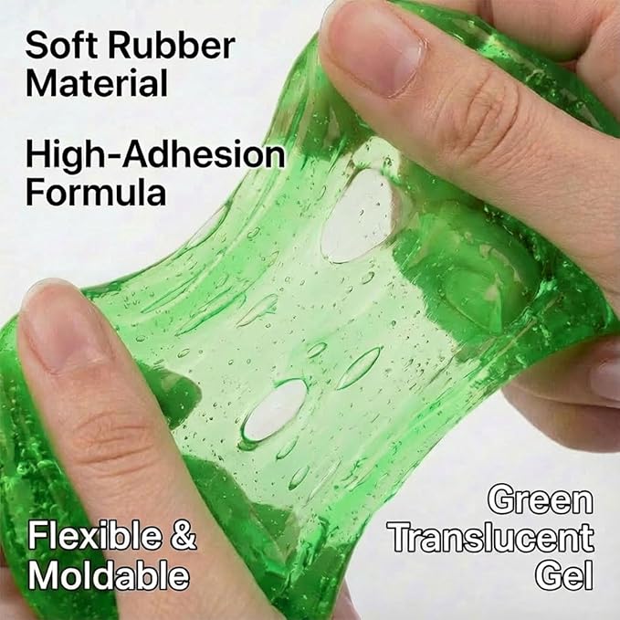 4PCS Car Cleaning Gels, Universal Automotive Air Vent Dust Cleaning Putty, Reusable Auto Interior Detailing Slime Supplies, Fit for Dashboards, Cup Holders (Green)