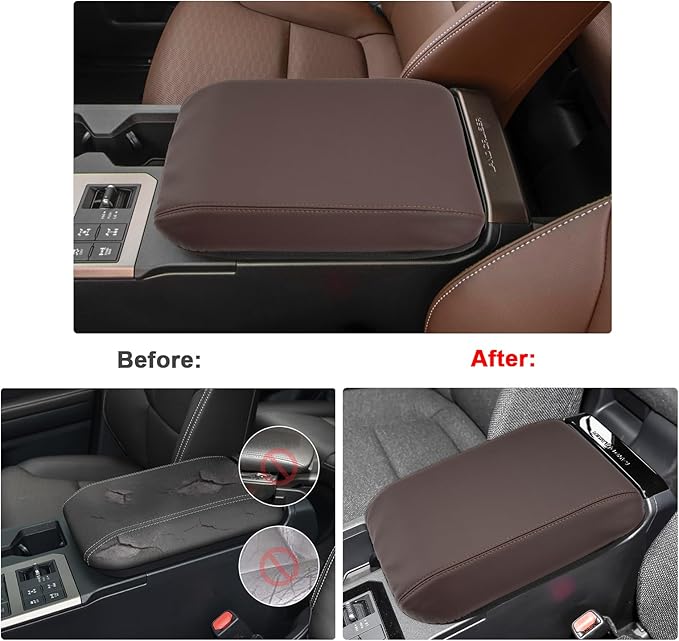 SXCY for 2024 2025 2026 Land Cruiser Armrest Cover for Toyota Land Cruiser 2025 2026 Center Console Cover 2024 2025 2026 Land Cruiser Center Console Cover for 2025 2026 Land Cruiser (Tan Line (Thin))