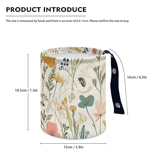 Car Trash Can with Hanging for Back Seat, Car Accessories for Women Men Automotive Garbage Cans Vehicle Trash Can for Truck SUVBoho Floral