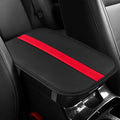 Car Center Console Cushion Pad, Arm Rest Cover for Car, Leather Waterproof Auto Armrest Seat Box Protector, Auto Armrest Storage Box Accessories Fits for Most Vehicles, SUVs, Trucks (Red)