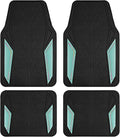PIC AUTO Rubber Floor Mats, Mint Aluminum Film with Colorful Piping Floor Mats for Cars, Car Mats with Non-Slip Backing, All-Weather Protection, Trim-to-Fit Liner for Cars, SUVs, Trucks, Vehicles