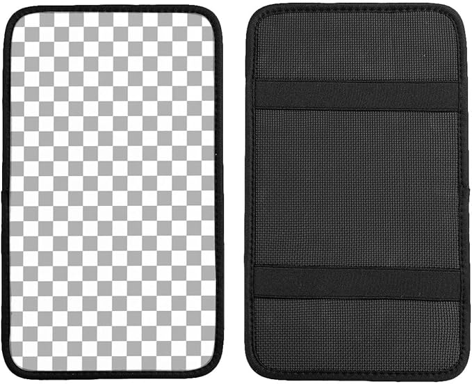 Gray and White Checkered Chessboard Car Armrest Pad Cute Cars Center Console Cover Auto Handrail Box Cushion Armrests Cover
