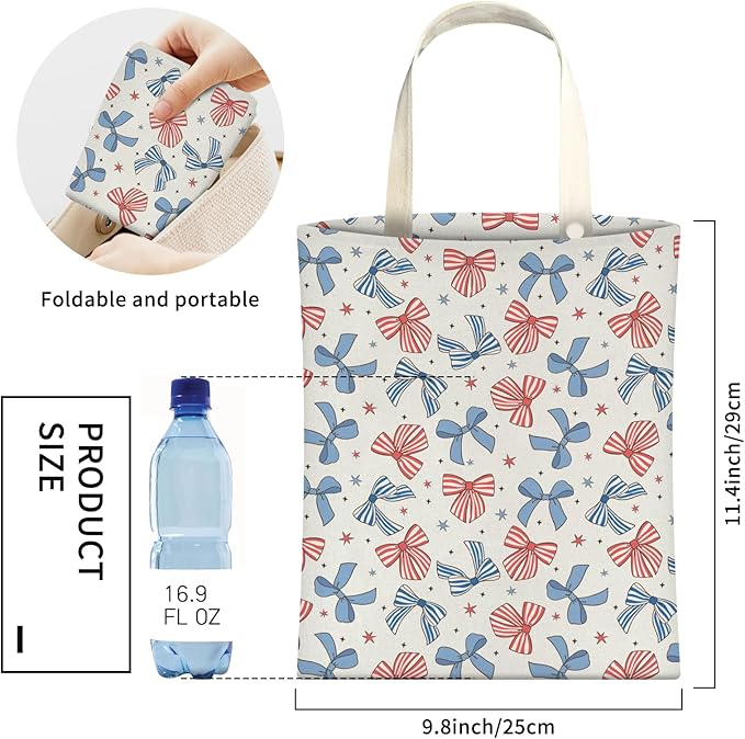 AXZOPDE Cute Car Trash Can, Hanging Canvas Car Back Seat Organizer and Storage Bag, Funny Car Trash Bag for Travelling, Outdoor Cute Blue Red Bow
