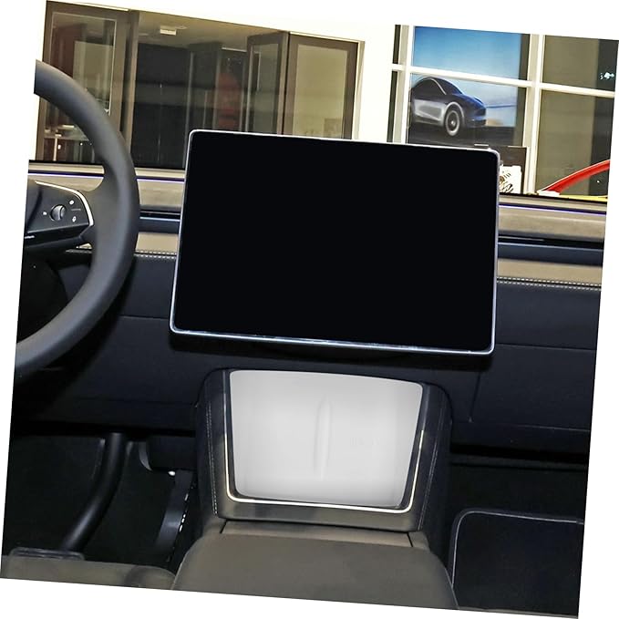 Center Console Charging Mat - Silicone Pad for Model Easy Installation Compatible Induction Chargers White Color