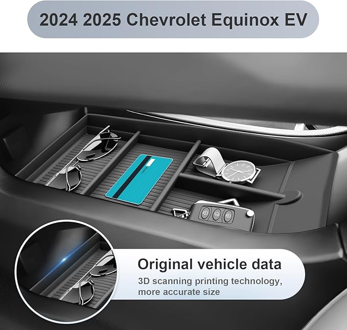 SKTU 2024 2025 2026 Chevy Equinox EV Center Console Organizer for 2024 2025 2026 Chevy Equinox EV Lower Center Console Tray 2024 2025 2026 Chevy Equinox EV Accessories Under Console Organizer