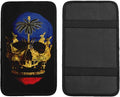 Haitian Flag Haitian Skull Car Armrest Cover Auto Center Console Pad Soft Car Armrest Cushion Handrail Box Universal Decoration Cushion