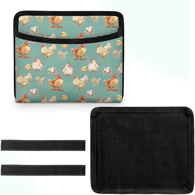 Renewold Car Side Pocket Organizer, Eggs Chickens, Vehicle Storage Pouch for Seat Door Console Window, Auto Seat Gap Filler Bag Accessories, Notes Sunglasses Cell Phone Holder Tray, Universal Small