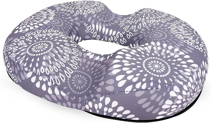 Donut Pillow for Hemorrhoids Seat Cushion for Tailbone Pain Relief - Grey Home Office Chair Cushion for Long Sitting Work - Memory Foam Car Seat Cushions for Driving Butt Pain Pressure
