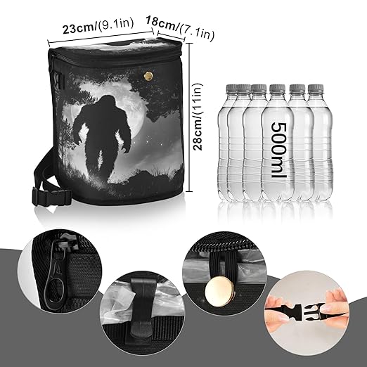 MNSRUU Car Trash Can with Lid, Gorillas Walking Moonlight Car Trash Bag Hanging Organizers and Storage for Front Back Seat, Leak-Proof Trash Bin