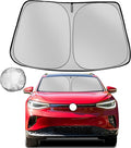 Fonowka Windshield Sun Shade for 2021-2025 Volkswagen VW ID.4 Foldable Sun Sunshade for Car Front Window Blocks UV Rays and Heat Automotive Interior Protector Custom Fit Accessories