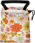 GEGEPINK Car Trash Bag Hanging Back of Seat Waterproof Small Cute Printed One-Handed Strap Drawstring Garbage Bags for Car-Colorful Flower