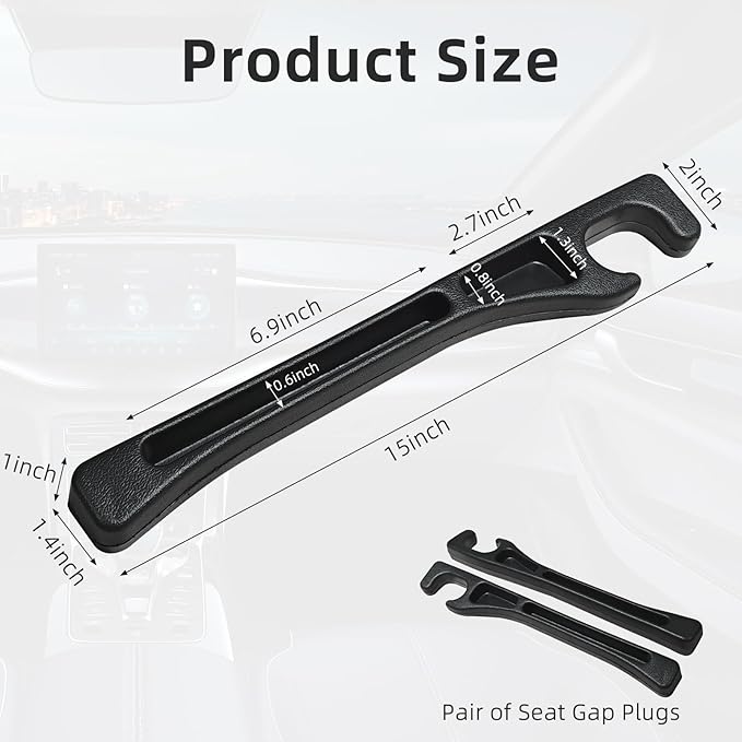 Car Seat Gap Filler Organizer, 2 Pack Seat Gap Plug with Storage Slot, No Drop Seat Guard for Cars & SUVs, Car Seat Accessories with Phone Holder, Universal Fit Fill The Gap Between Seat and Console