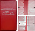 Car Registration and Insurance Holder, 10.39''×9.56'' Essential Auto Card Document Glove Box Organizer with Closure, Car Interior Accessories (Red, Small Car)