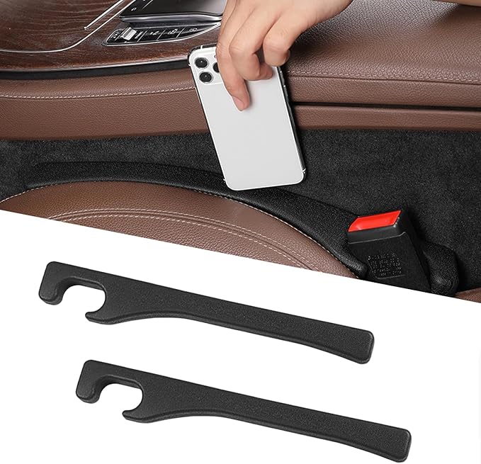 Asweir 2-Pack Car Seat Gap Filler – Universal PU Leather Car Seat Gap Cover, Designed to Fill Gaps Between Seats and Console. Car Seat Side Gap Filler Prevents Items from Falling
