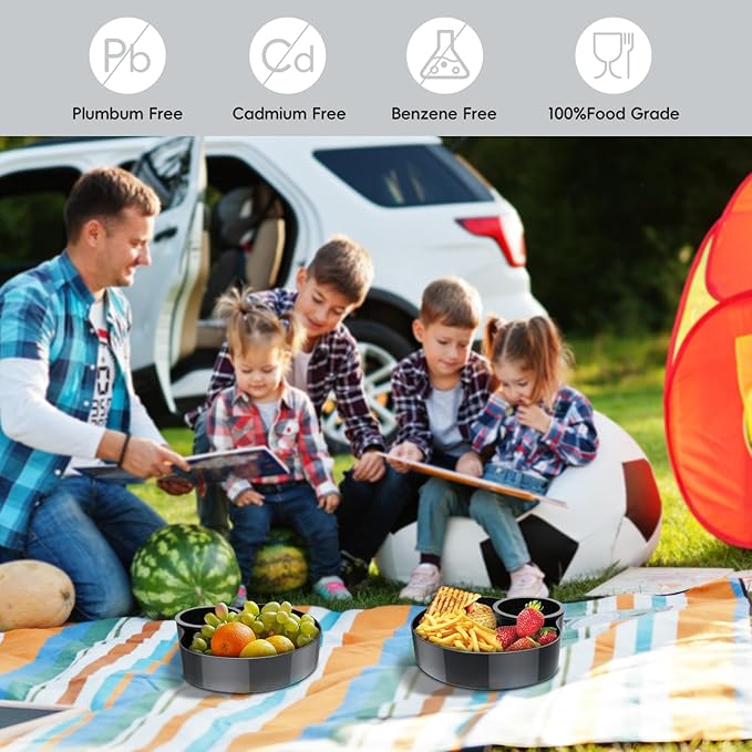 2PCS Car Seat Snack Tray for Kids: Kids Car Tray with Cup Holder, Toddlers Road Trip Essential, Travel Snacks Food Plate Cup Holder (2pcs Black)