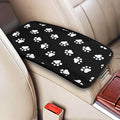 Dog Paw Prints Auto Center Console Armrest Cover Pad, Universal Fit Waterproof Comfort Car Armrest Cushion for Most Vehicle SUV Truck