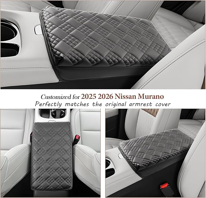 SKTU for 2025 2026 Nissan Murano Armrest Cover for 2025 2026 Nissan Murano (SV/SL/Platinum) Center Console Cover Nissan Murano 2025 2026 Accessories 2025 2026 Murano Soft Console Cushion-Durable