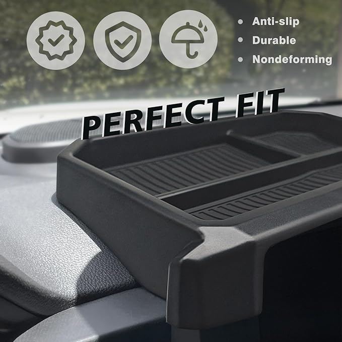 Muslogy Center Console Organizer Compatible with 2024 2025 Toyota Tacoma 4th Gen Accessories Interior Storage Box Insert Tray Phone Pocket(Dash Tray for 8-inch Screen+Console Organizer+Hidden Box)