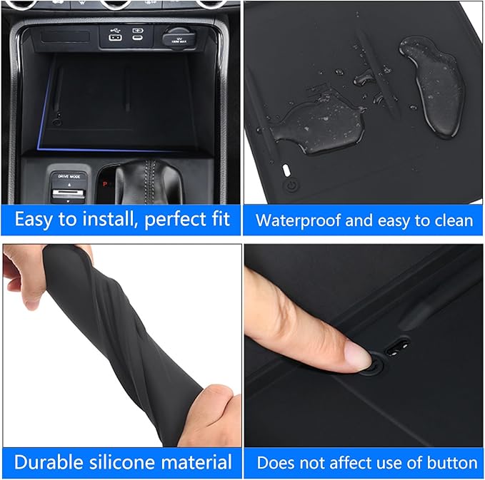 Car Center Console Wireless Charging Mat for Honda CR-V CRV 2023 2024 2025, Console Charger Silicone Protective Non-Slip Pad Anti-Dust Liner for Honda 6th Gen CR V Accessories