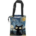 UUCBTAH Car Trash Bag Cat Under The Starry Sky Car Garbage Bag Waterproof Car Trash Can for Back Seat with Adjustable Straps and Drawstring, Foldable Car Trash Bin for Car Accessories