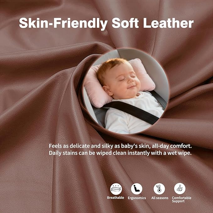 Memory Foam Car Headrest Neck Pillow Lumbar Support Cushion for Tesla Model Y/3/X/S BMW X3 X5 Lexus TX350 NX350 350h RX350 Volvo XC60 XC90 for Long Trips Driving Home Office(Brown)