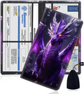 Car Document Holder with Magnetic Shut, Car Registration and Insurance Card Holder, Vehicle Glove Box Organizer Documents, Driver License, Auto Paperwork Organizer Wallet, Purple Dragon Gaze Pattern