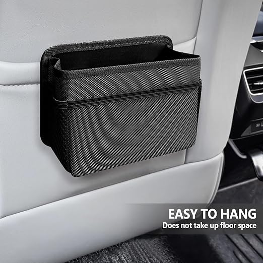 HUFIDA Mini Car Trash Can, Hanging Car Trash Bin Foldable Garbage Organizer for Vehicle Essentials
