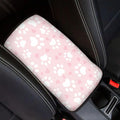 UNICEU Pink Love Hearts Dog Paw Car Center Console Armrest Cover Pad, Universal Fit Most Vehicle Truck SUV Lightweight Washable Car Armrest Seat Box Cover Decoration