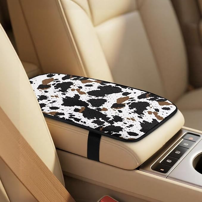 Oramclsy Cow PU Breathable Car Seat Covers Full Set with Armrest Pad PU Breathable Seat Belt Cover 5 Pack Set Accessories Universal SUV Truck