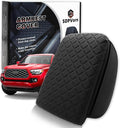 Armrest Cover for Toyota Tacoma Center Console Pad with Organizer Storage Pockets, Black Faux Leather Arm Rest Lid Protector Cushion Interior Accessories (2016-2023)