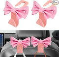 2PCS Car Purse Hooks, Car Hooks for Purses and Bags Cute, Cute Bow Shaped Vehicle Backseat Storage Hanger, Auto Leather Bow Back Seat Storage Hanging Holder Universal for Women Girls (Pink)