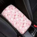 Cherry Blossom Pink Center Console Cover for Women,Armrest Cover for SUV,Universal Car Arm Rest Cover Pad