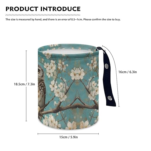 Brosoneto Owl Floral Car Trash Can Garbage Bin Universal Hanging Cars Garbage Can Cars Interior Accessories Fit Most Vehicle SUV Truck
