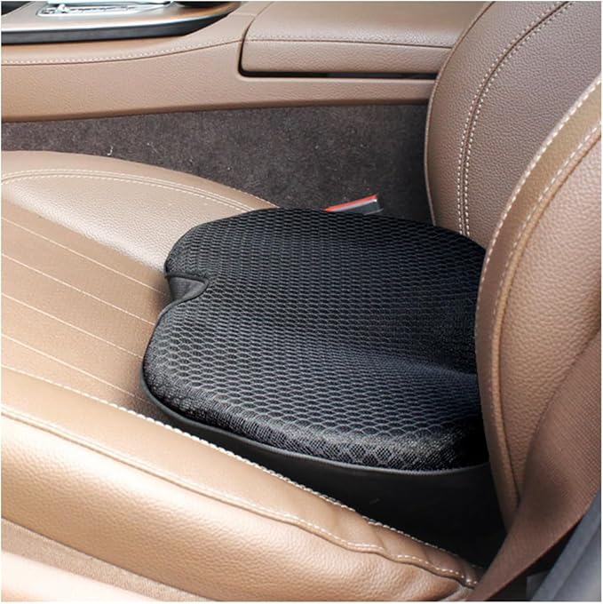 Wedge Car Seat Cushion, Non-Slip Memory Foam Driver Seat Pillow for Sciatica Tailbone Pain Relief, Auto Orthopedic Support Pad for Office Chairs Wheelchair Gaming Chair (Black)