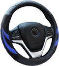 Alusbell Microfiber Leather Steering Wheel Cover Breathable Auto Car Steering Wheel Cover for Men Large-Size with 15 1/2 inches-16 inches Outer Diameter Blue