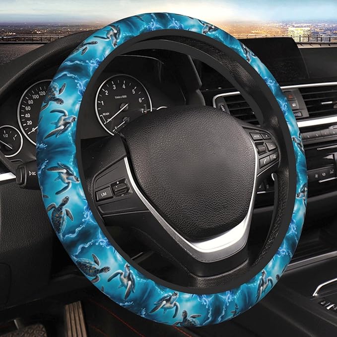Cool Sea Turtles Universal Fit Steering Wheel Cover for Car, Truck, and SUV, Durable Steering Wheel Protection