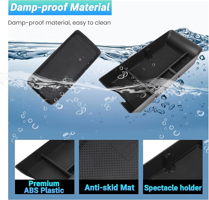 Sinminou Center Console Organizer Compatible with 2025-2026 Toyota Camry Accessories, Armrest Storage Box Glove Organizer Tray Secondary Insert Charging Zone Anti-Slip Mat with Sunglasses