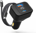 TENTECH USB C Car Charger, 170W 2-Port Superfast Car Charger Adapter,PD3.1/QC Cigarette Lighter USB C Charger for MacBook, iPhone 17/16/15, iPad, AirPods, Android,Samsung with LED Voltage Display