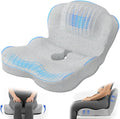 Urban Deco Memory Foam Seat Cushion, Office Chair Seat Cushion with L-Shaped Design, Ergonomic Back and Seat Pad Cushion for Car, Driving, Office, Grey